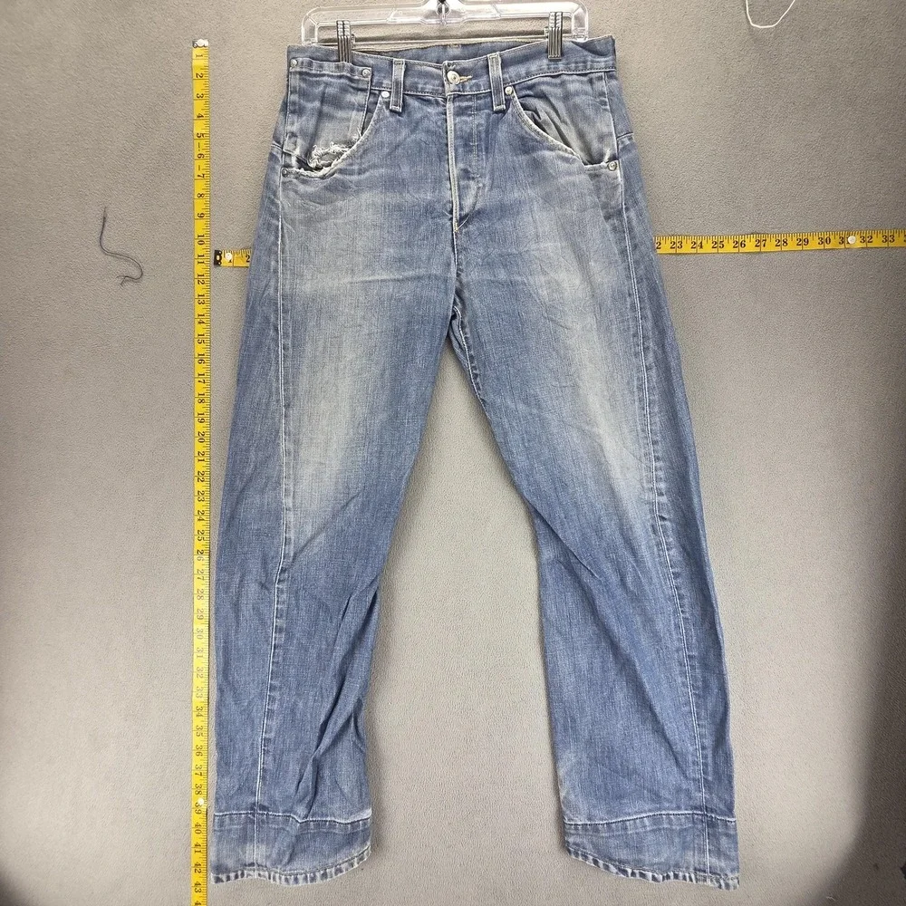 Vintage Levis Engineered Jeans Mens 30x30 Blue Twisted Button Fly Light Wash